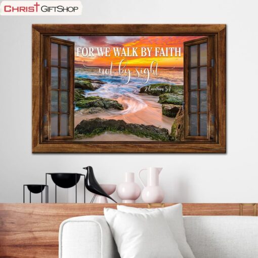 Christian Wall Decor For We Walk By Faith Not By Sight Wall Art Canvas