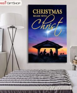 Christmas Begins With Christ Wall Art Canvas