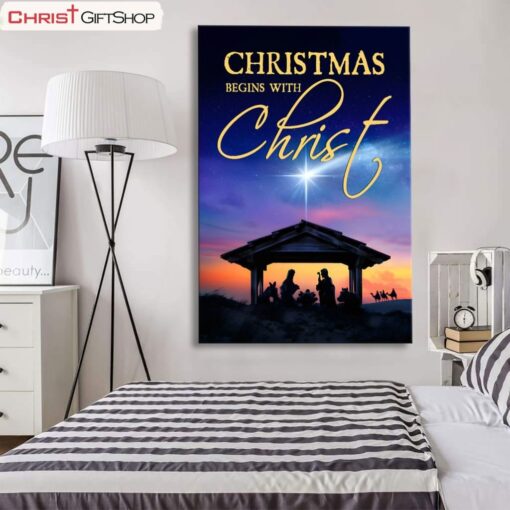 Christmas Begins With Christ Wall Art Canvas