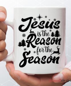 Christmas Coffee Ceramic Mugs, Jesus Is The Reason For The Season Mug