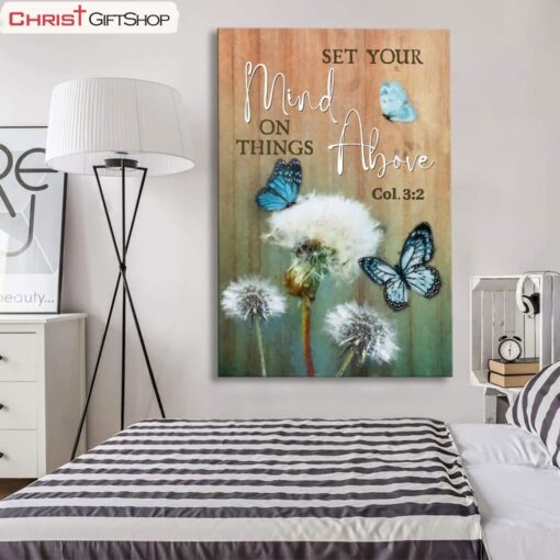 Dandelion Butterfly Set Your Mind On Things Above Wall Art Canvas