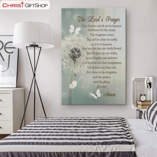 Dandelion The Lord's Prayer Wall Art Canvas - Christian Wall Art