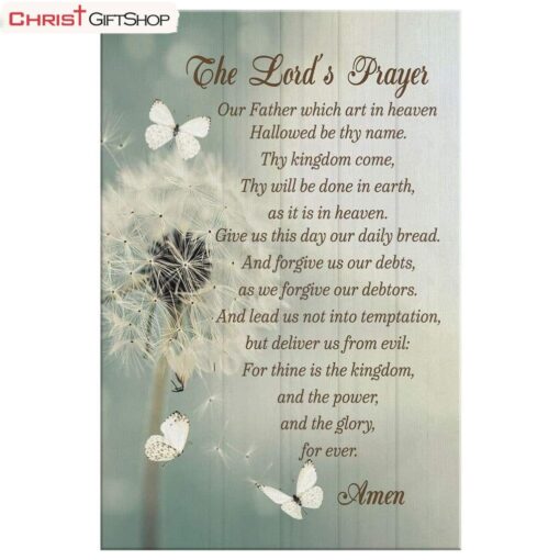 Dandelion The Lord's Prayer Wall Art Canvas - Christian Wall Art