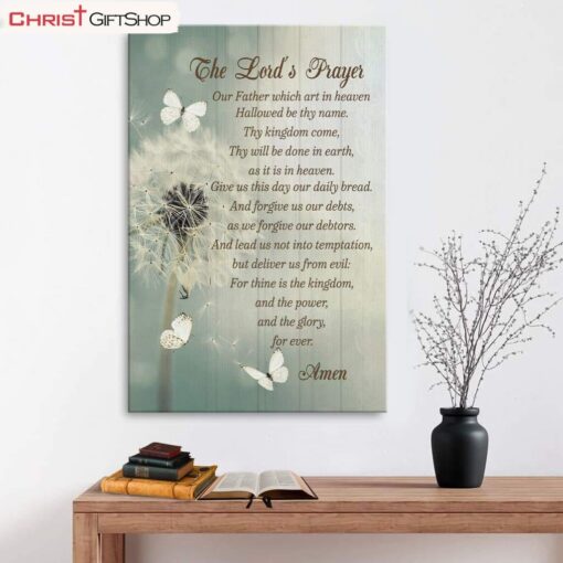 Dandelion The Lord's Prayer Wall Art Canvas - Christian Wall Art