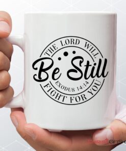 Exodus 1414 The Lord Will Fight For You, Bible Verse Mug