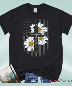 Faith Cross, Daisy, American Flag Unisex Shirt, Hoodie