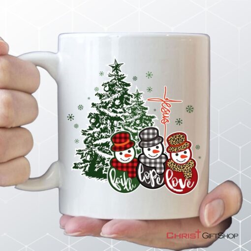 Faith Hope Love, Jesus Cross, Christmas Coffee Mug