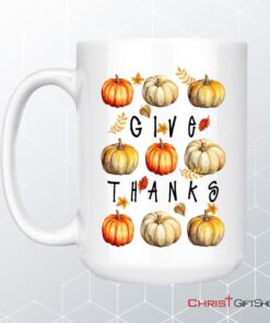 Fall Pumpkin Give Thanks Coffee Mug