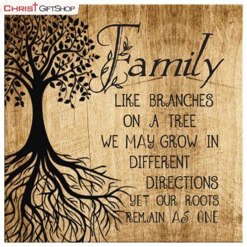 Family Like Branches On A Tree Wall Art Poster, Canvas Print - Christian Wall Decor