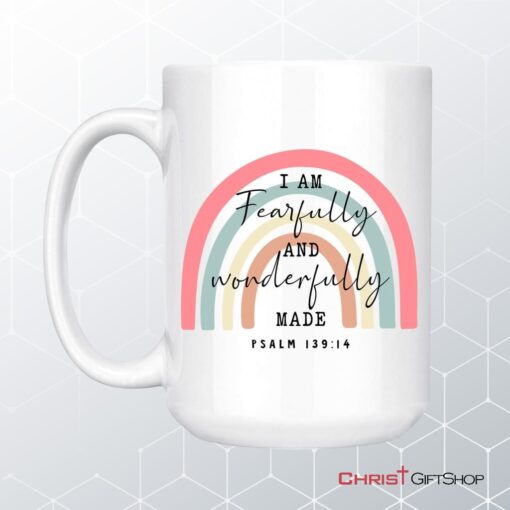 Fearfully And Wonderfully Made Psalm 13914 Rainbow Coffee Mug