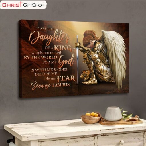 Female Warrior I Am The Daughter Of A King Canvas Wall Art