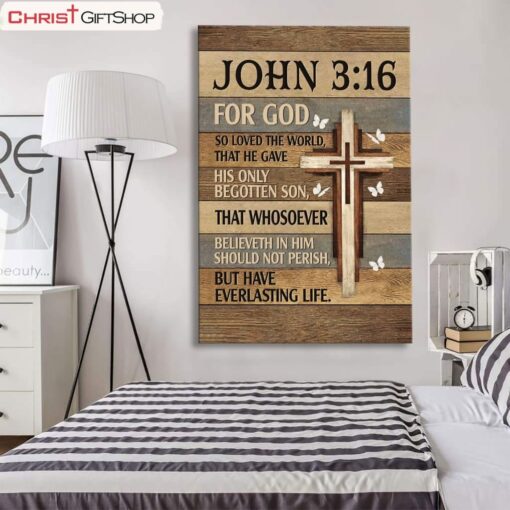 For God So Loved The World John 316 Christian Wall Art Canvas