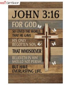 For God So Loved The World John 316 Christian Wall Art Canvas