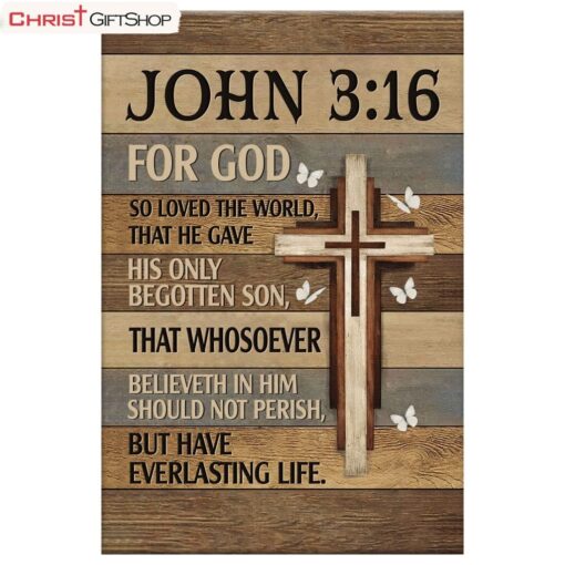 For God So Loved The World John 316 Christian Wall Art Canvas