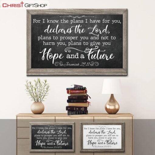 For I Know The Plans I Have For You Jeremiah 2911 Bible Verse Wall Art Canvas