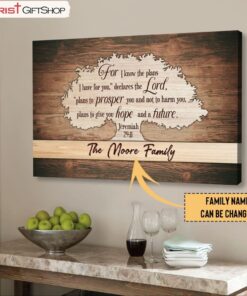 For I Know The Plans I Have For You Jeremiah 2911 Personalized Name Wall Art Canvas