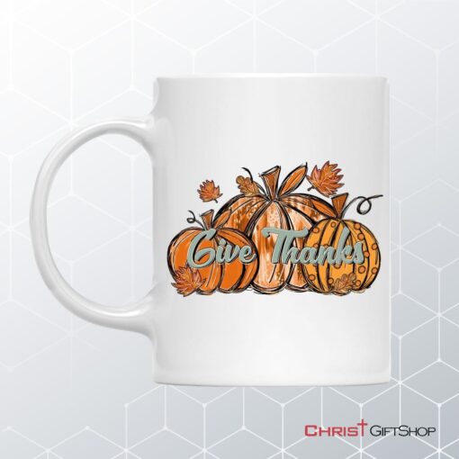 Give Thanks Pumpkin Fall Coffee Mug