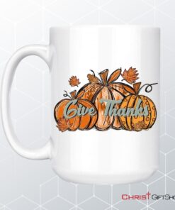 Give Thanks Pumpkin Fall Coffee Mug