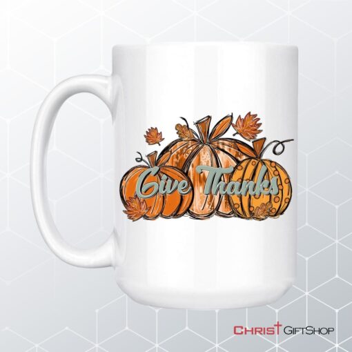 Give Thanks Pumpkin Fall Coffee Mug