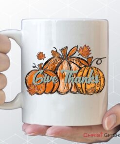 Give Thanks Pumpkin Fall Coffee Mug