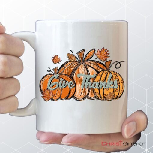 Give Thanks Pumpkin Fall Coffee Mug