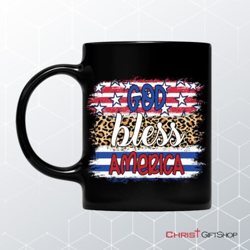 God Bless America Leopard Coffee Ceramic Mug