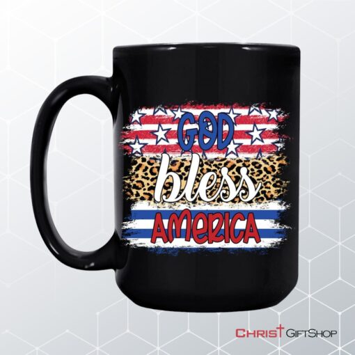 God Bless America Leopard Coffee Ceramic Mug