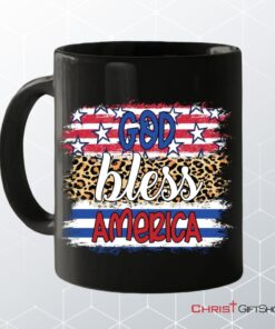 God Bless America Leopard Coffee Ceramic Mug