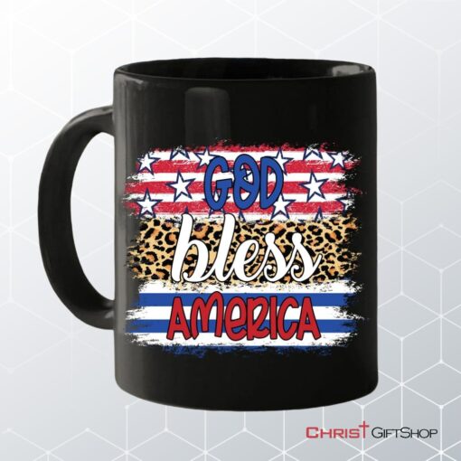 God Bless America Leopard Coffee Ceramic Mug