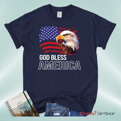 God Bless America, Bald Eagle Flag Unisex Shirt, Hoodie