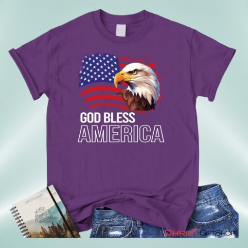 God Bless America, Bald Eagle Flag Unisex Shirt, Hoodie