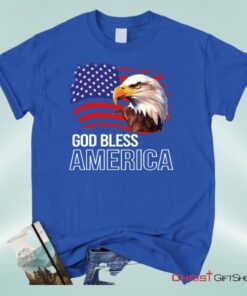 God Bless America, Bald Eagle Flag Unisex Shirt, Hoodie