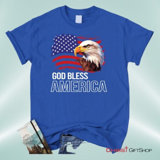 God Bless America, Bald Eagle Flag Unisex Shirt, Hoodie