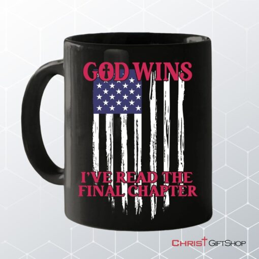 God Wins American Flag Coffee Mug