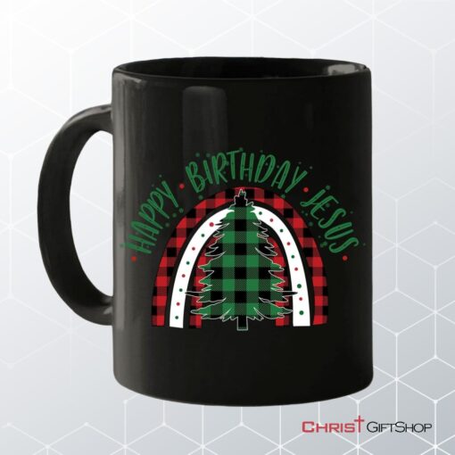 Happy Birthday Jesus Christmas Tree Coffee Mug