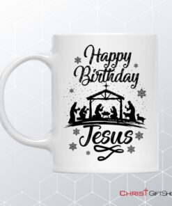 Happy Birthday Jesus Coffee Mug, Christian Christmas Gifts