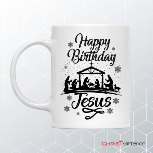 Happy Birthday Jesus Coffee Mug, Christian Christmas Gifts