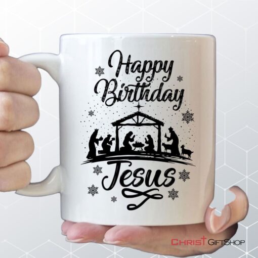 Happy Birthday Jesus Coffee Mug, Christian Christmas Gifts