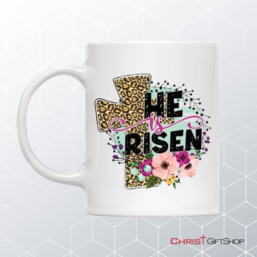 He Is Risen, Leopard Cross, Coffee Mug