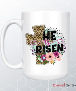 He Is Risen, Leopard Cross, Coffee Mug