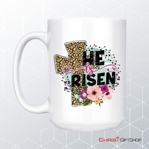 He Is Risen, Leopard Cross, Coffee Mug