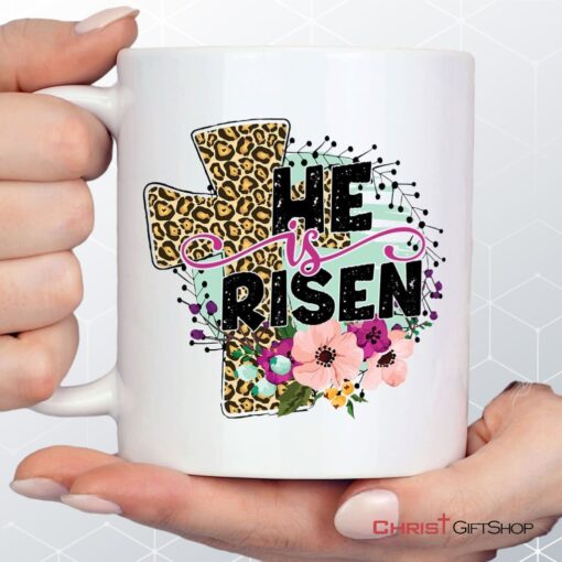 He Is Risen, Leopard Cross, Coffee Mug