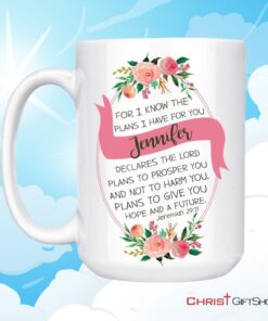 Jeremiah 2911 Personalized Name Coffee Mug Bible Verse Mugs