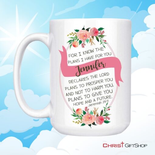 Jeremiah 2911 Personalized Name Coffee Mug Bible Verse Mugs