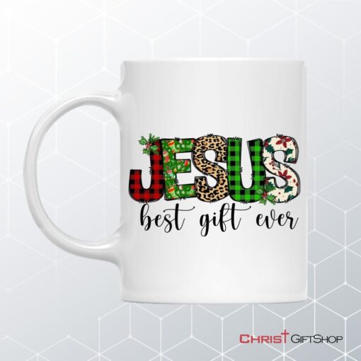 Jesus Best Gift Ever Buffalo Plaid Leopard Coffee Ceramic Mug