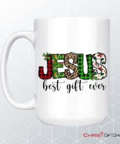 Jesus Best Gift Ever Buffalo Plaid Leopard Coffee Ceramic Mug