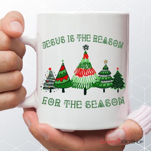 Jesus Is The Reason For The Season Christmas Tree Coffee Mug