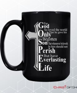 John 316 For God So Loved The World, Bible Verse, Christian Coffee Mug