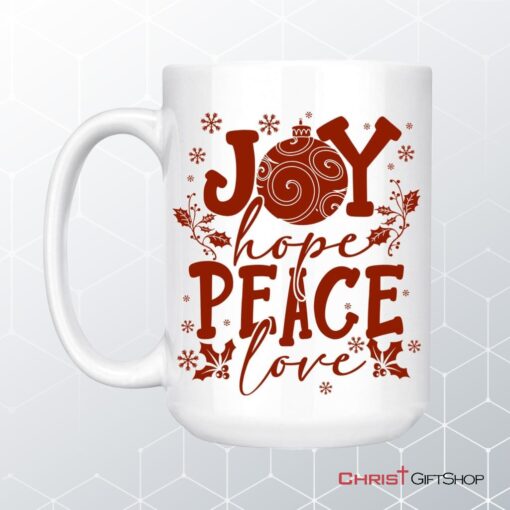 Joy Hope Peace Love, Christian Christmas Coffee Mug