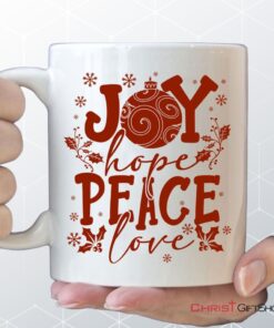 Joy Hope Peace Love, Christian Christmas Coffee Mug